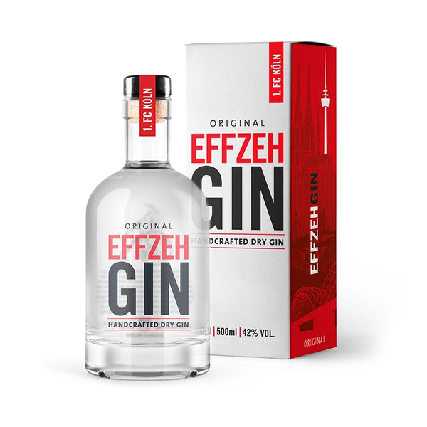 Original EFFZEH Gin des 1. FC Köln mit puristischem Design und hochwertiger Geschenkverpackung