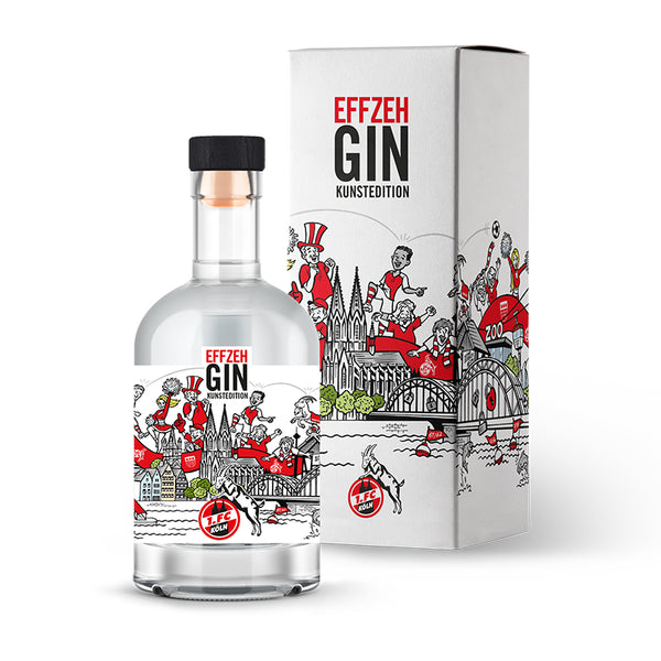 Kunstedition Gin des 1. FC Köln in hochwertiger Geschenkverpackung mit künstlerischem Design