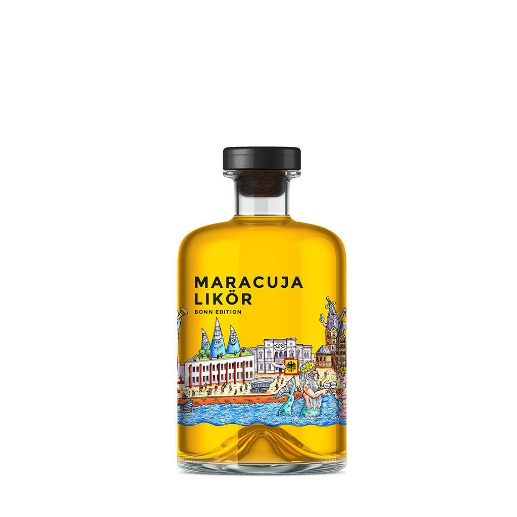 Vorderseite Likör Maracuja Kunstedition Bonn Skyline