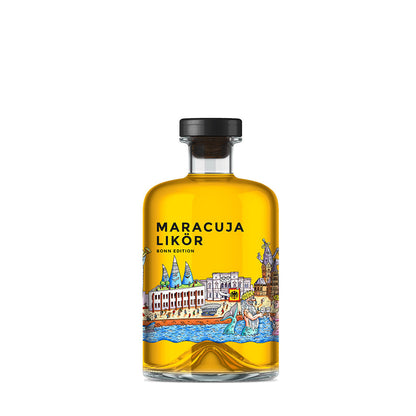 Vorderseite Likör Maracuja Kunstedition Bonn Skyline