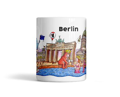 Tasse Berlin Skyline Kunst Vorderseite