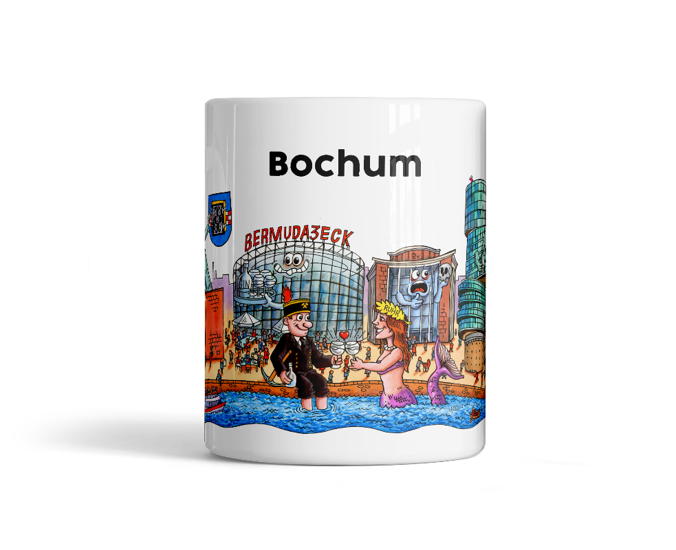 Tasse Bochum Skyline Kunst Vorderseite