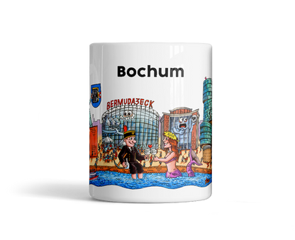 Tasse Bochum Skyline Kunst Vorderseite