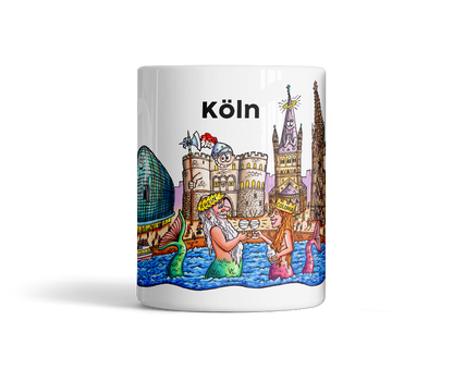 Tasse Köln Skyline Kunst Vorderseite