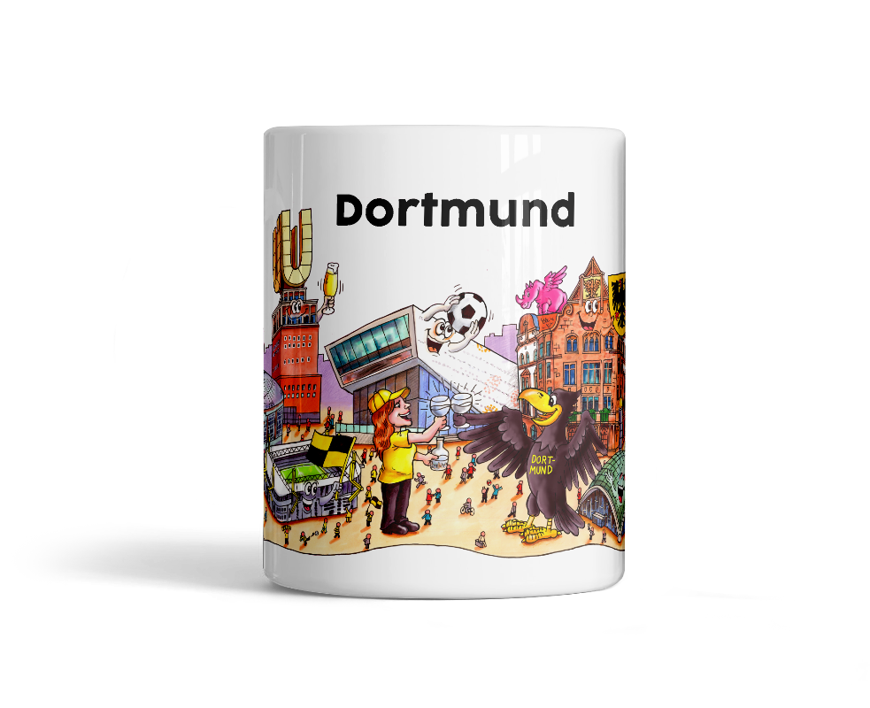 Tasse Dortmund Skyline Kunst Vorderseite
