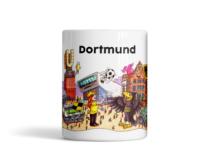 Tasse Dortmund Skyline Kunst Vorderseite