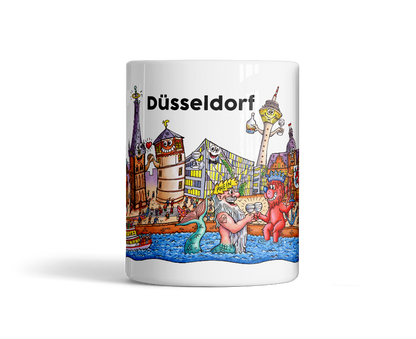 Tasse Düsseldorf Skyline Kunst Vorderseite