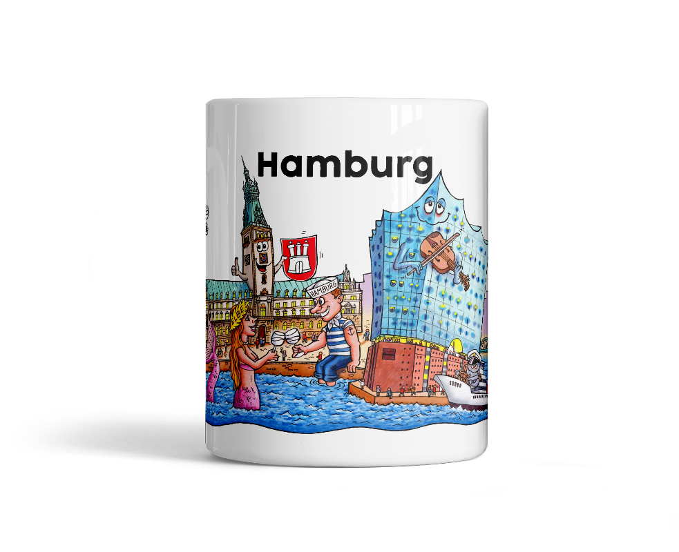 Tasse Hamburg Skyline Kunst Vorderseite