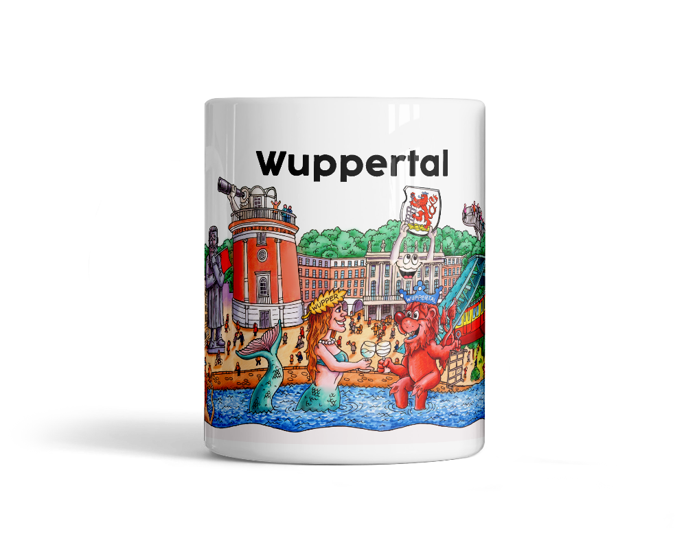 Tasse Wuppertal Skyline Kunst Vorderseite