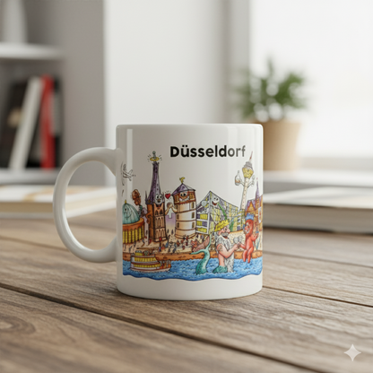 Tasse Düsseldorf Skyline Kunst Zuhause