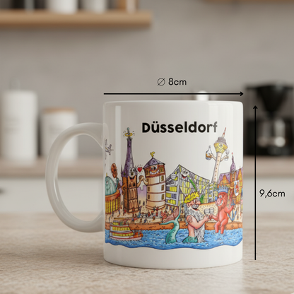 Tasse Düsseldorf Skyline Kunst Maße handlich Küche