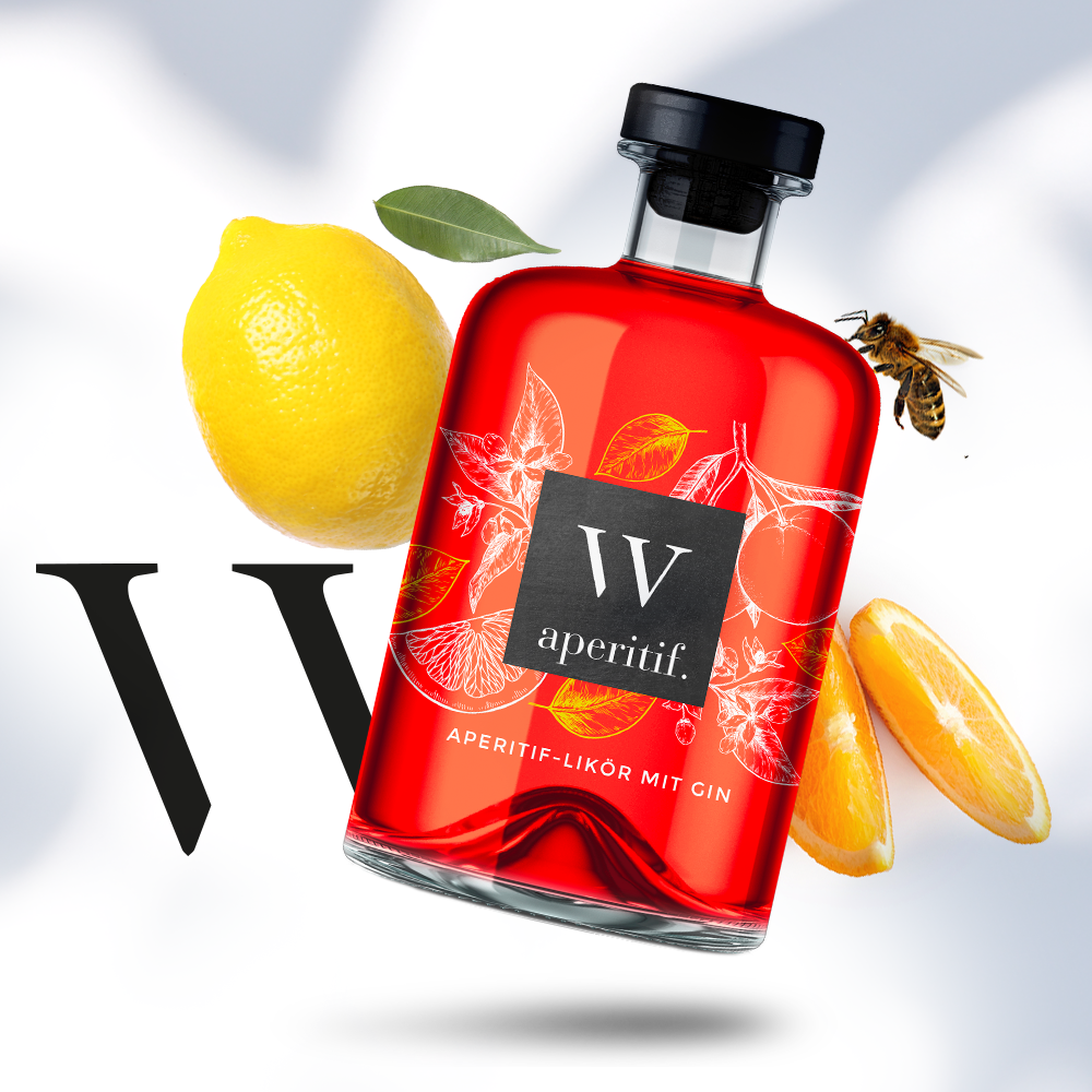 Aperitif‑Likör mit Gin, Kräuter‑ und Zitrusaromen aus Bitterorange, Zitrone und Ingwer, ideal pur auf Eis oder mit Tonic als Sommerdrink.