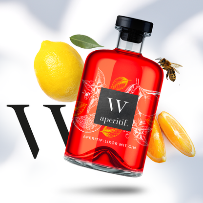 Aperitif‑Likör mit Gin, Kräuter‑ und Zitrusaromen aus Bitterorange, Zitrone und Ingwer, ideal pur auf Eis oder mit Tonic als Sommerdrink.