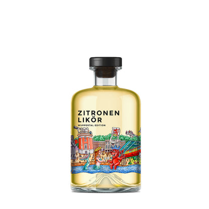 Vorderseite Likör Zitrone Kunstedition Wuppertal Skyline